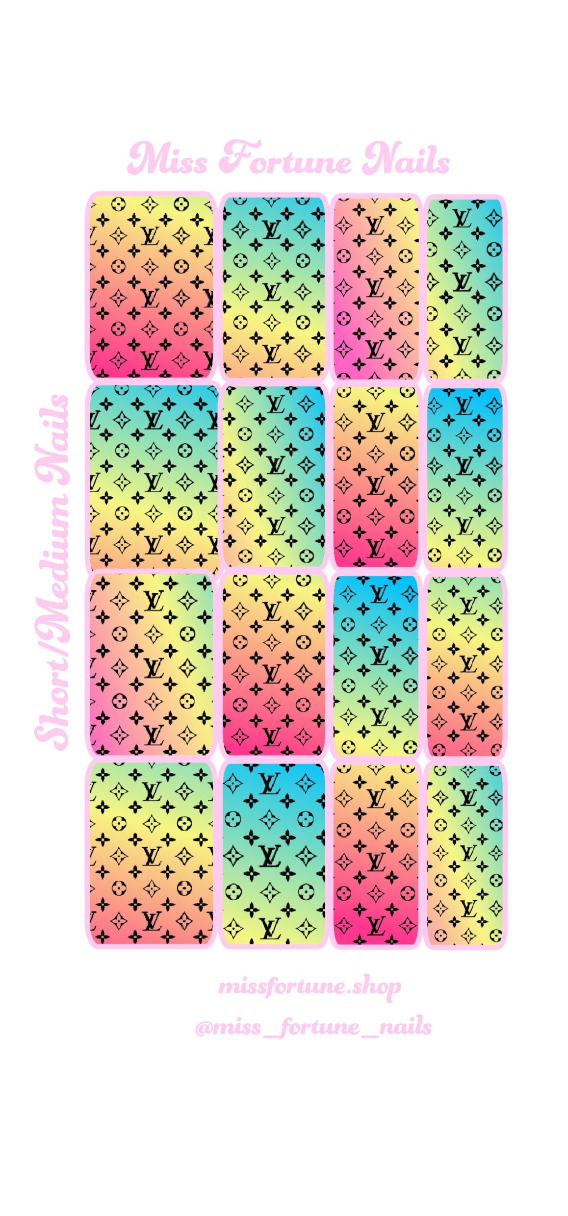 Rainbow LV Print Decals ♡