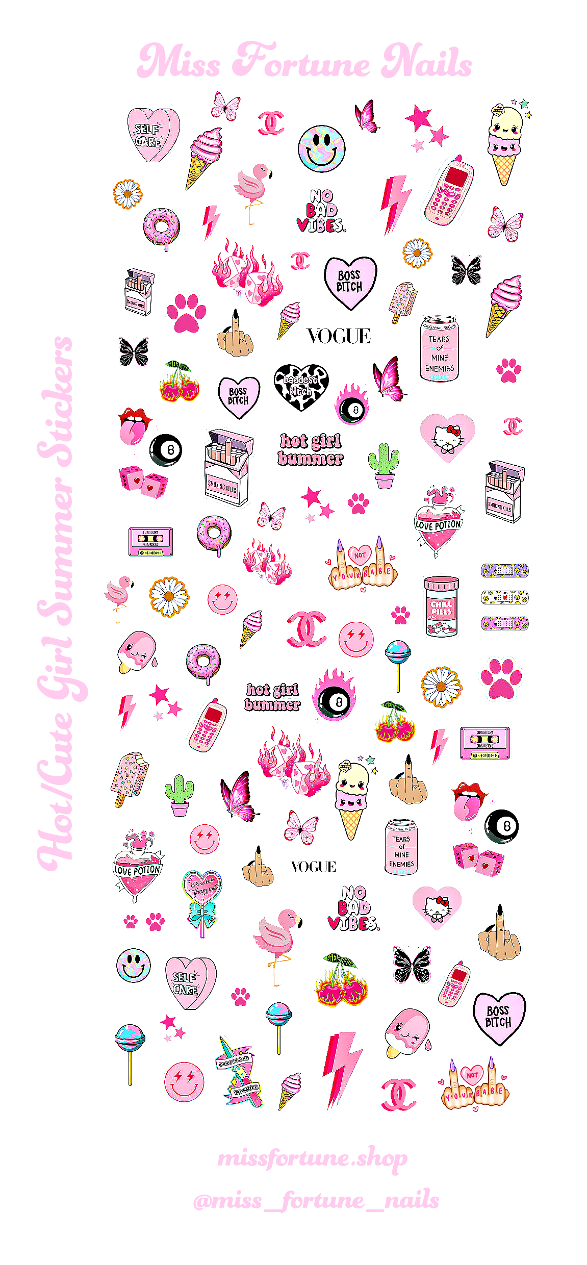 Hot/Cute Girl Summer CLEAR Decals ♡