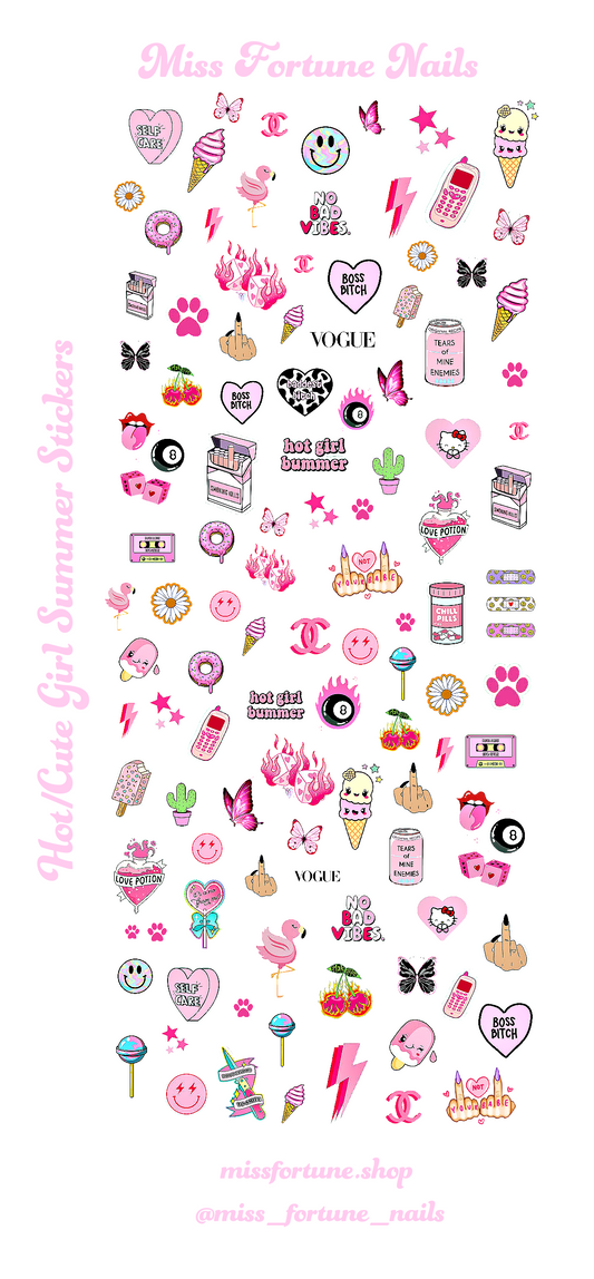 Hot/Cute Girl Summer CLEAR Decals ♡