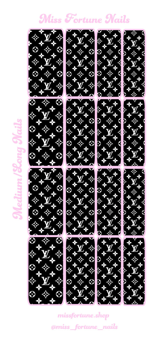 Black LV Print Decals ♡
