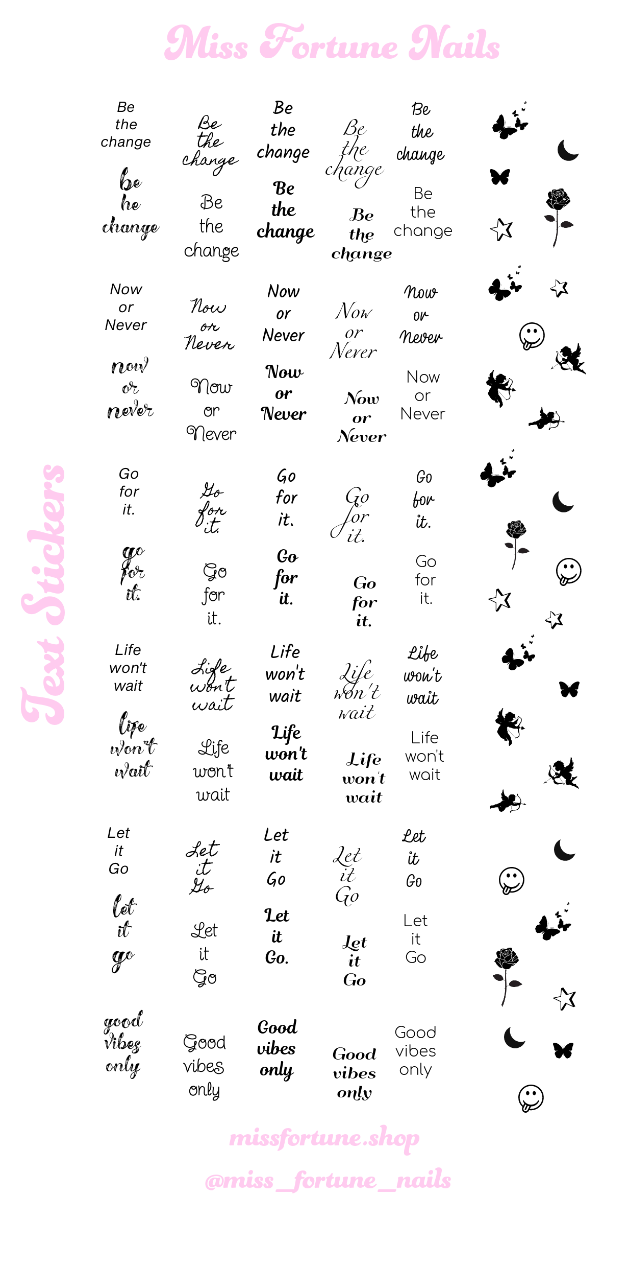 Text CLEAR Decals ♡