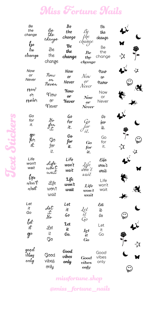 Text CLEAR Decals ♡