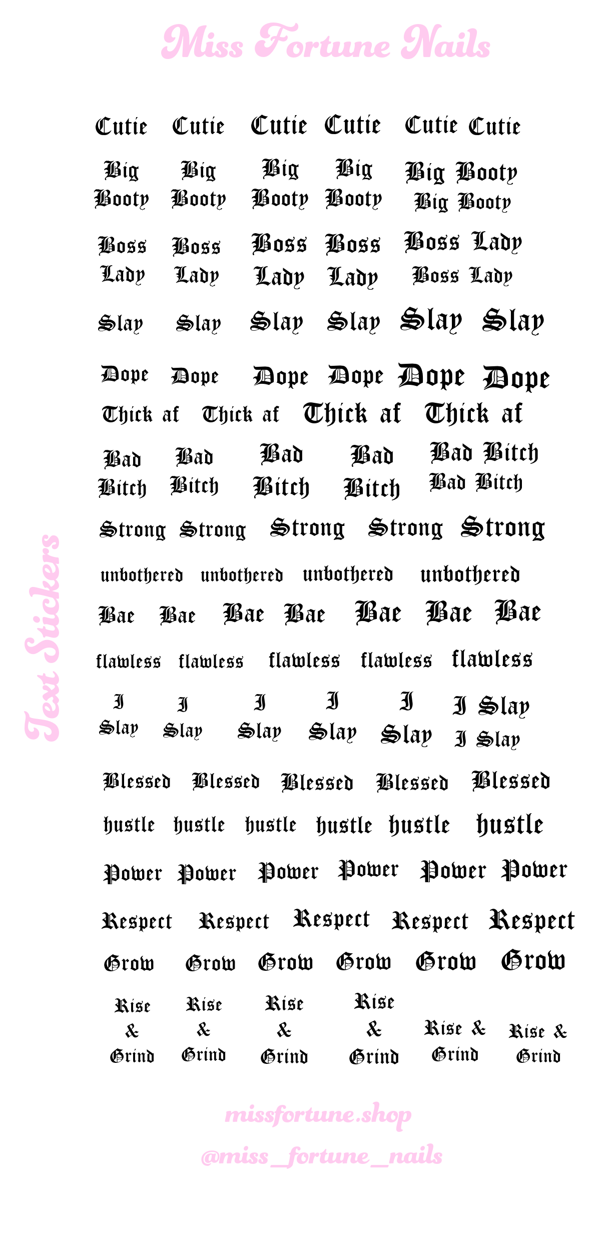 Text 3 CLEAR Decals ♡