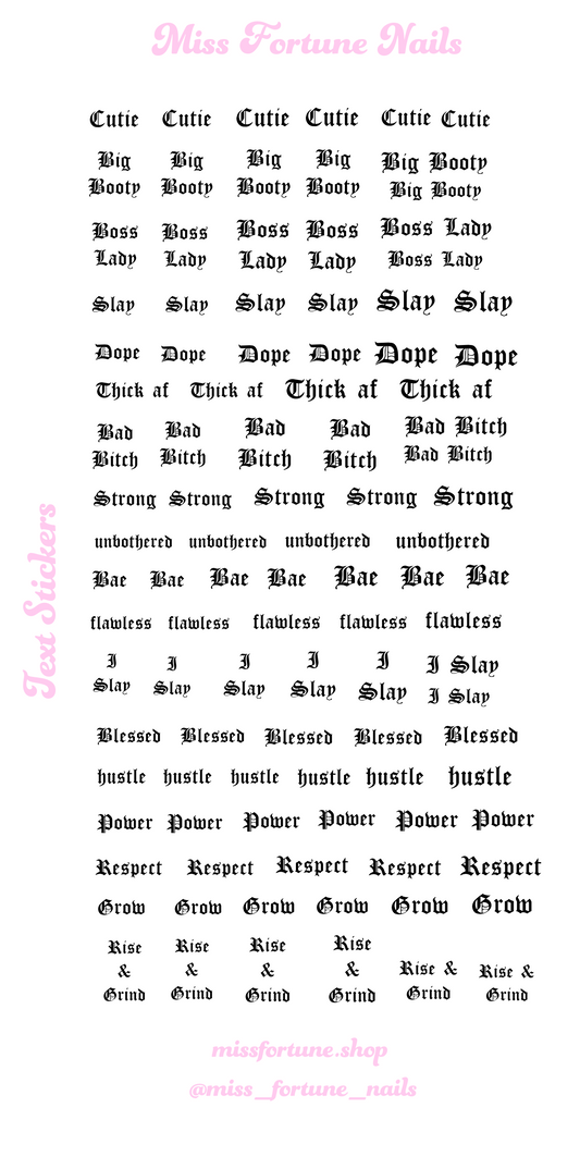 Text 3 CLEAR Decals ♡