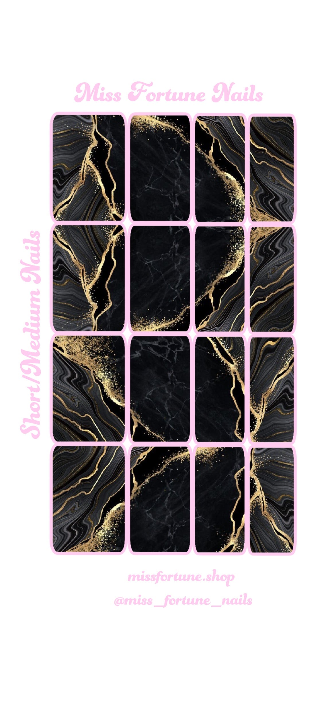 Black & Gold Marble Decals ♡